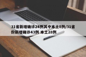 31省新增确诊24例其中本土8例/31省份新增确诊43例 本土28例